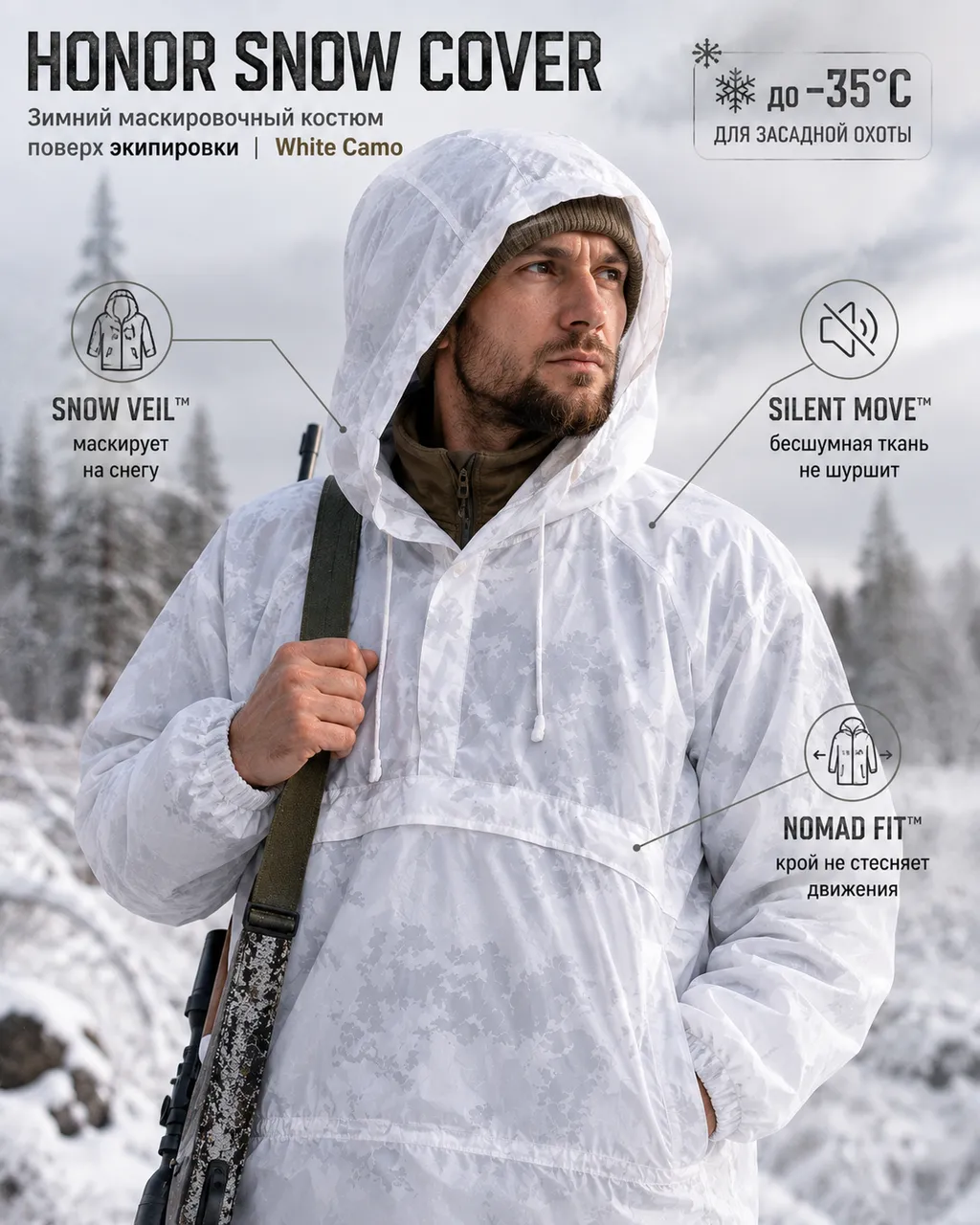 Костюм маскировочный зимний HONOR SNOW COVER — фото 4
